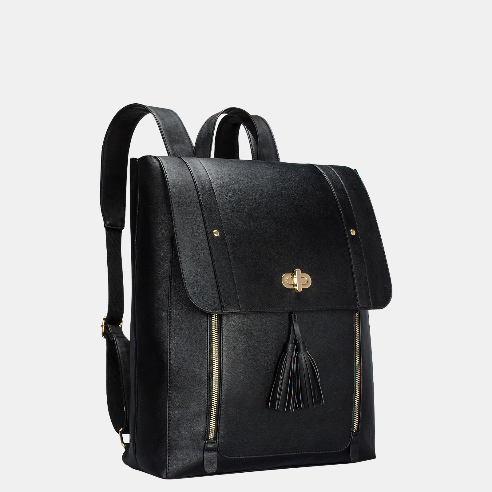Estarer Women Leather 15.6 Inch Laptop Backpack College Bag Black Estarer Women Leather 15.6 Inch Laptop Backpack College Bag Black