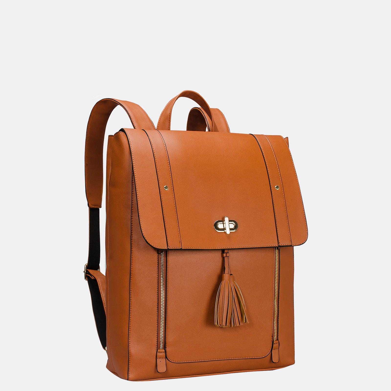 Estarer Women Leather 15.6 Inch Laptop Backpack College Bag Brown Estarer Women Leather 15.6 Inch Laptop Backpack College Bag Brown
