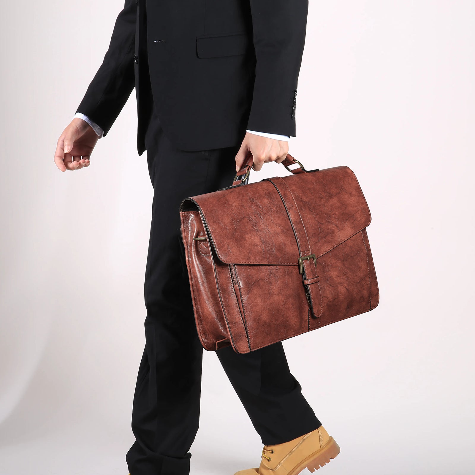 Estarer Laptop Leather Briefcase Brown