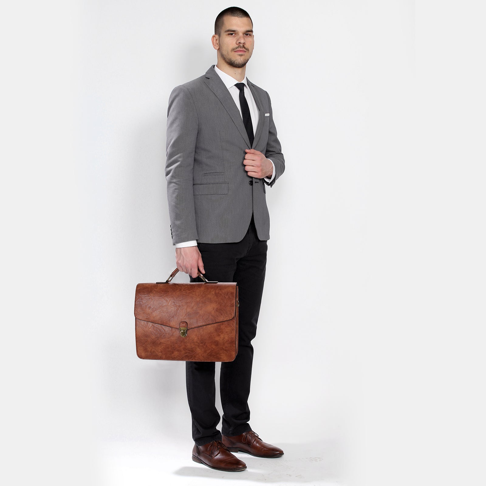 ESTARER MEN'S LEATHER BRIEFCASE