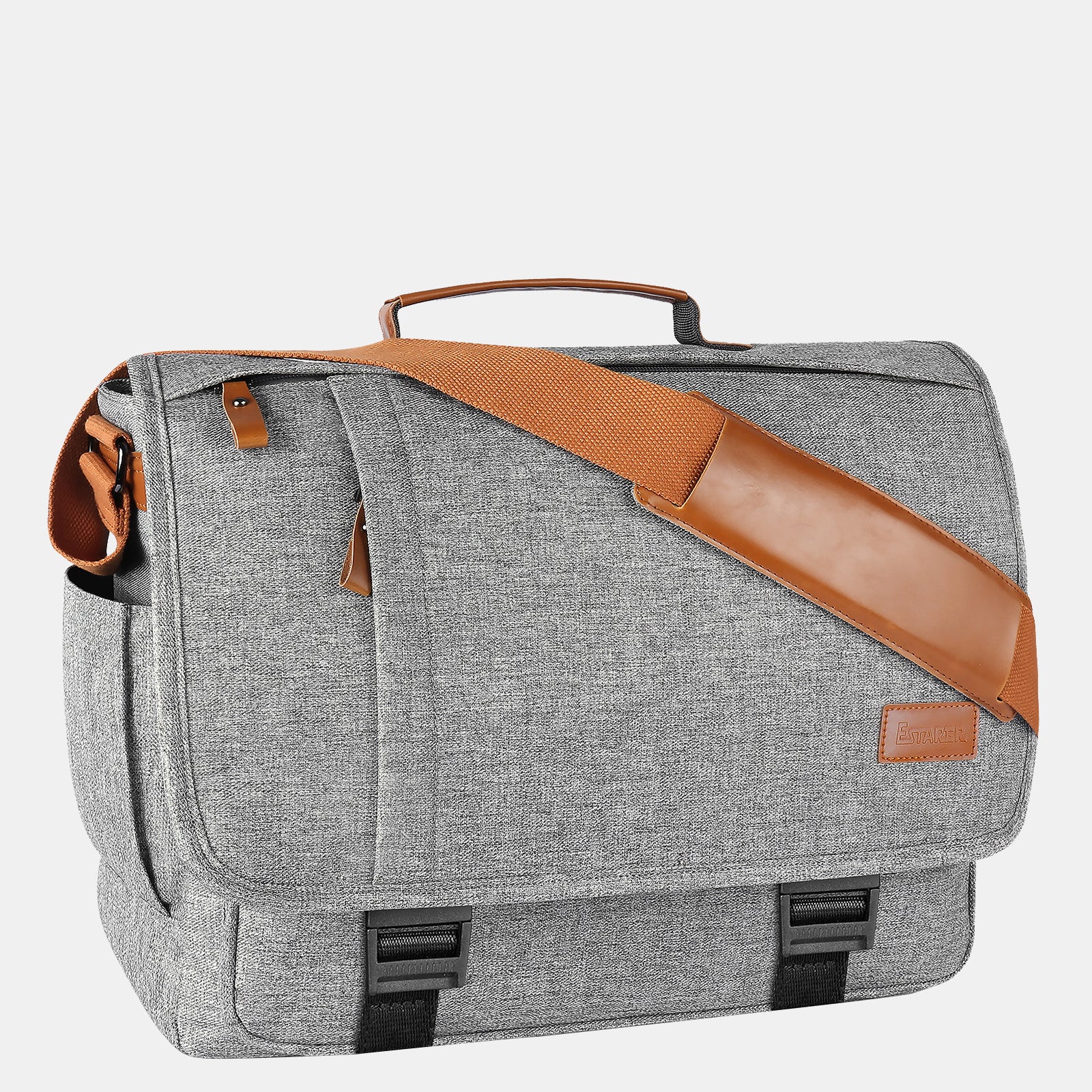 Estarer Large Laptop Messenger Bag Light Grey