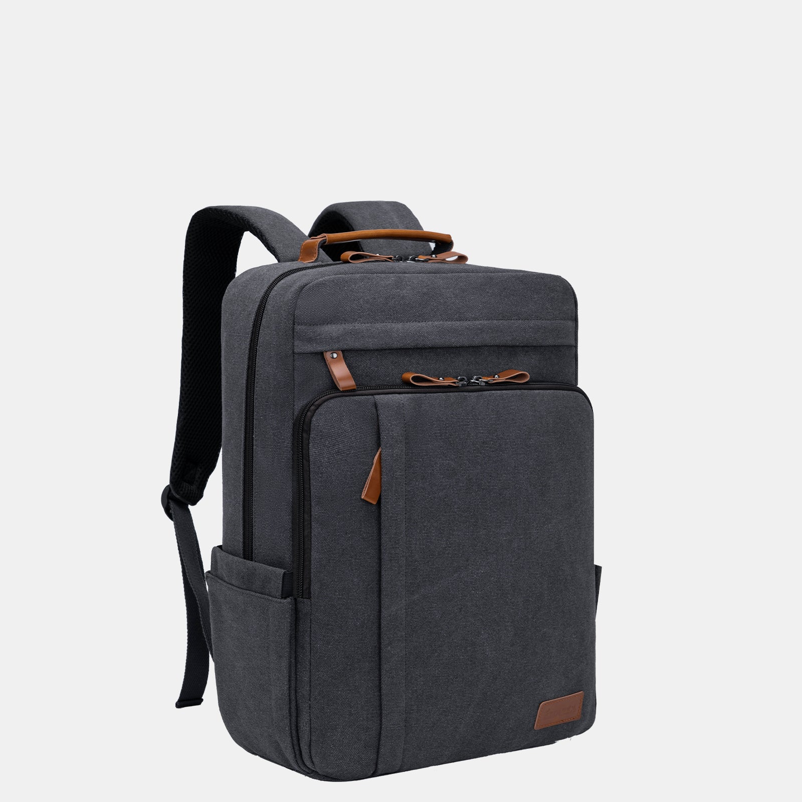 Estarer Dark Grey Canvas Laptop Backpack 17 Inch