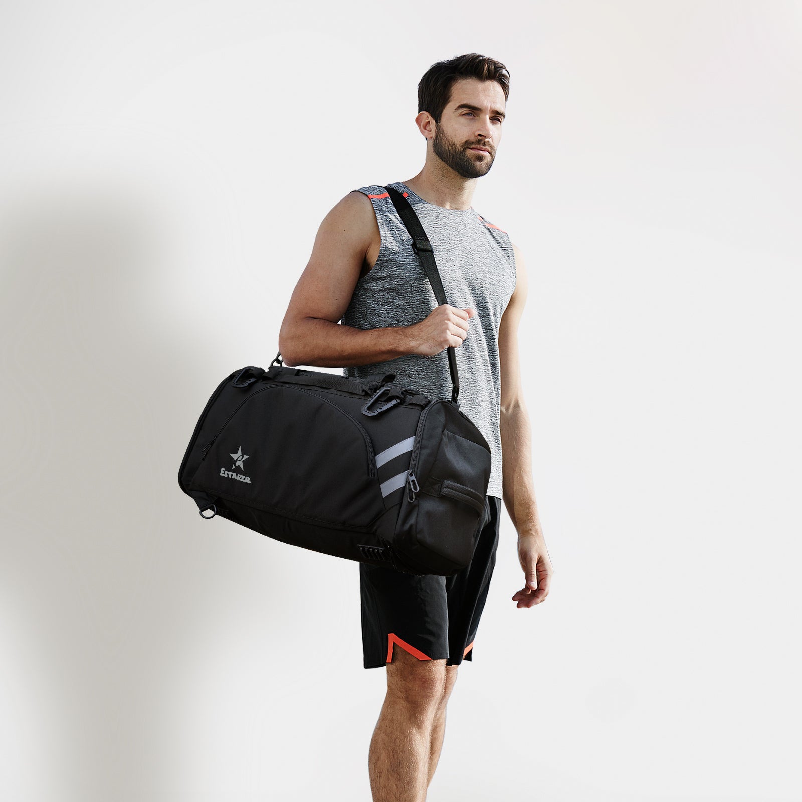 Estarer Black Duffel Sports Backpack 55L