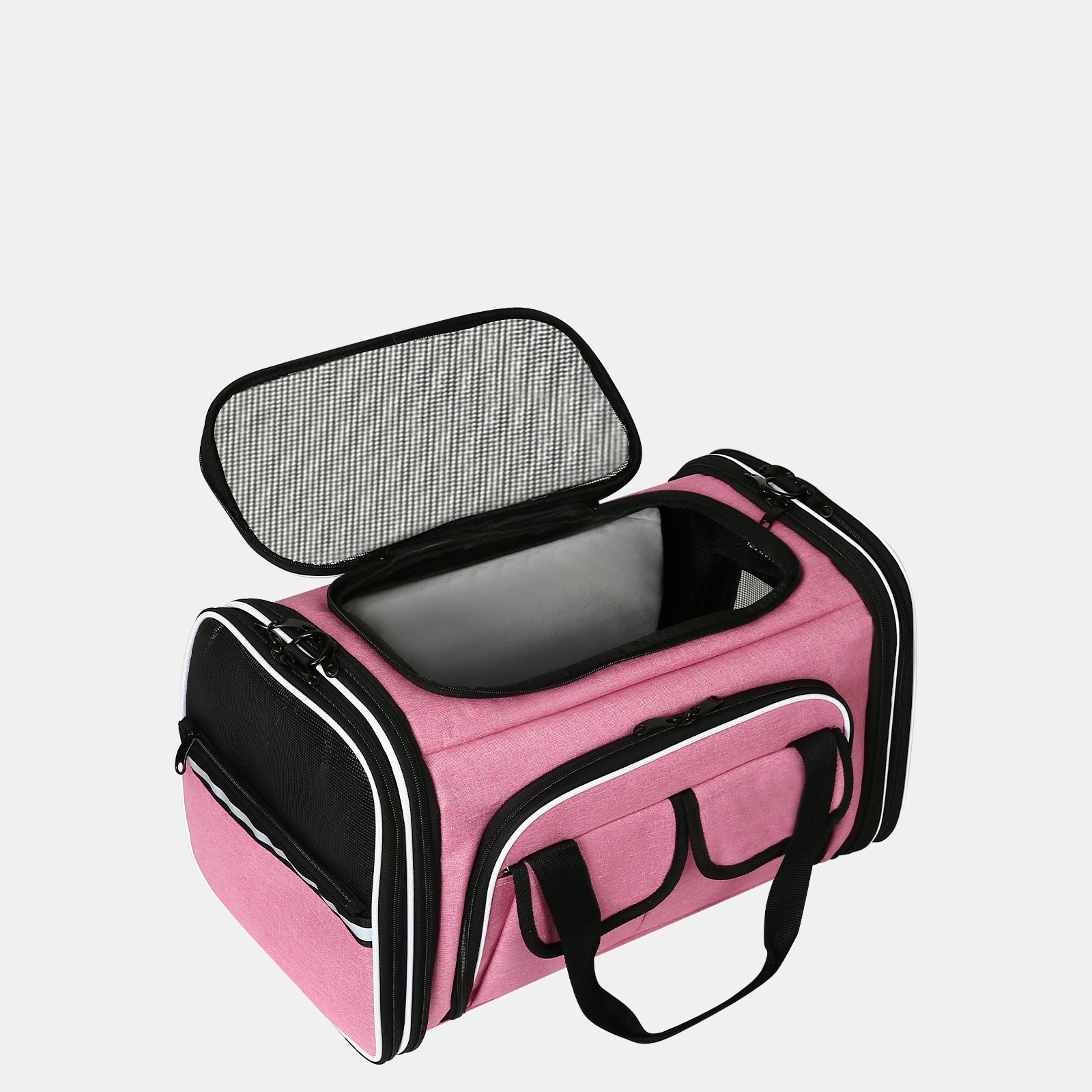 Estarer 4 Sides Expandable Collapsible Pet Carrier Pink