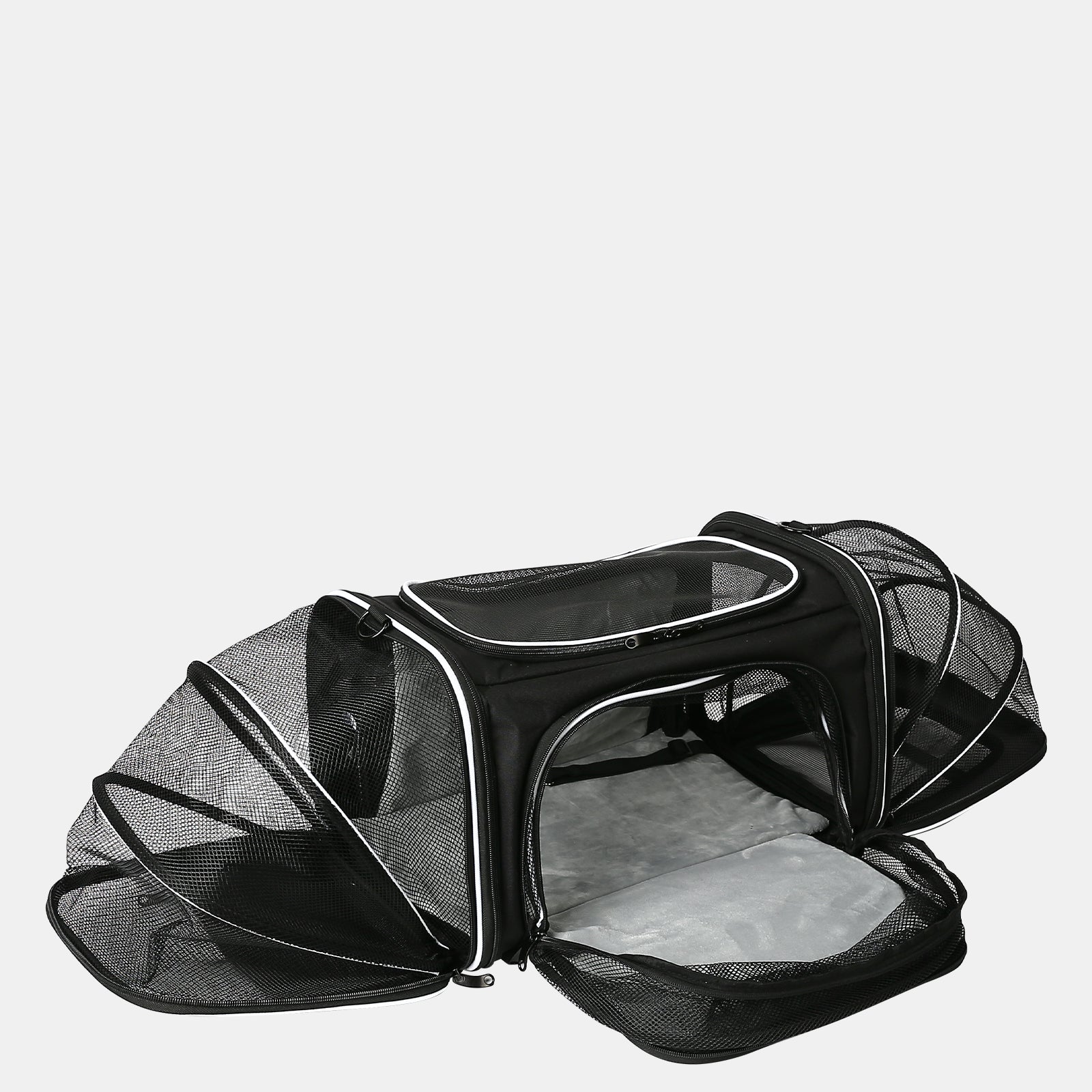 Estarer 4 Sides Expandable Collapsible Pet Carrier Black