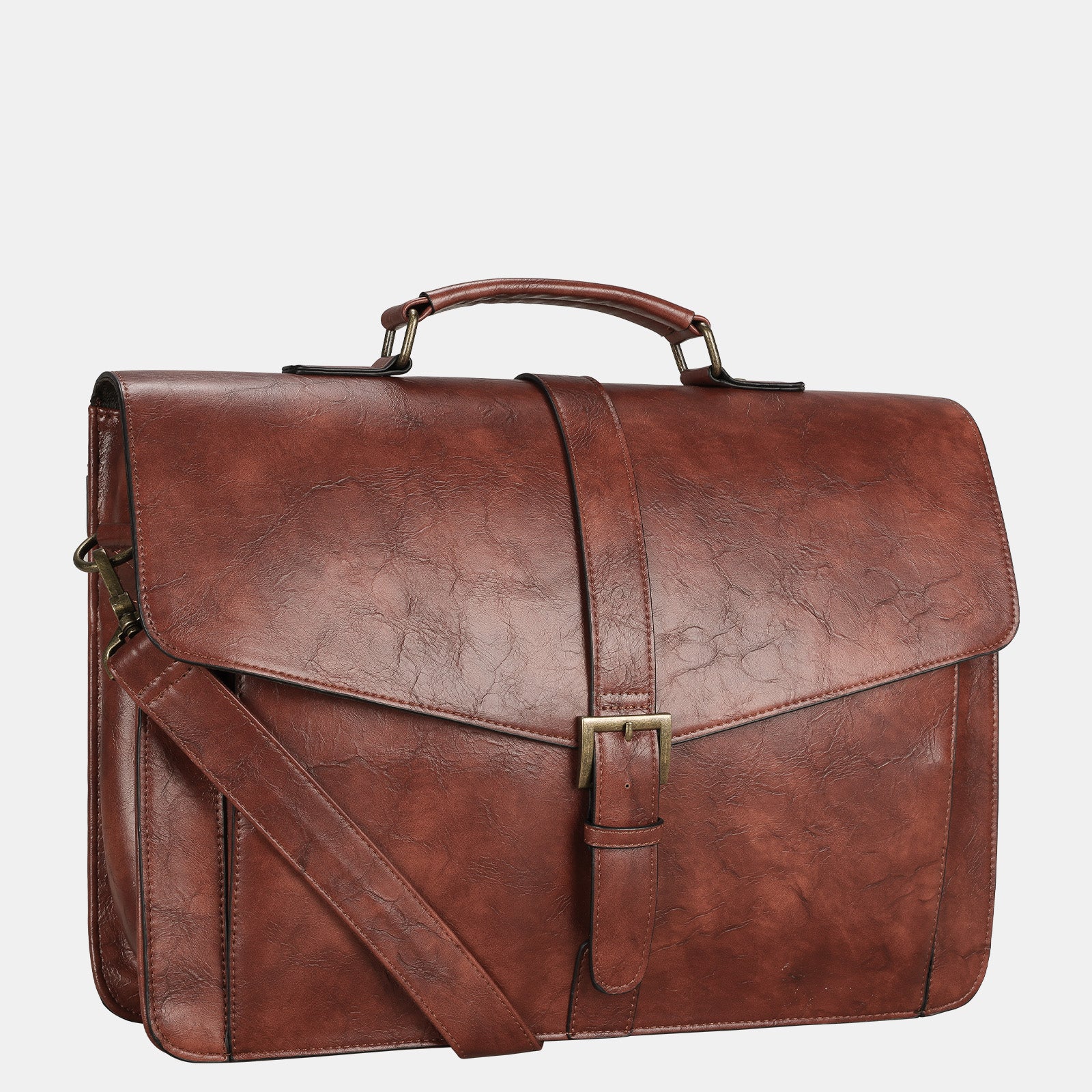 Estarer Laptop Leather Briefcase Brown