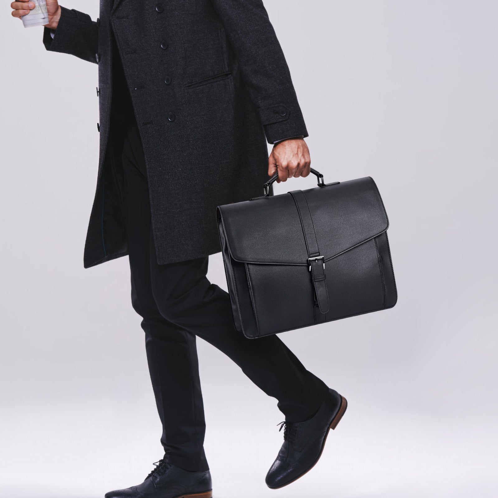 Estarer Laptop Leather Briefcase Black